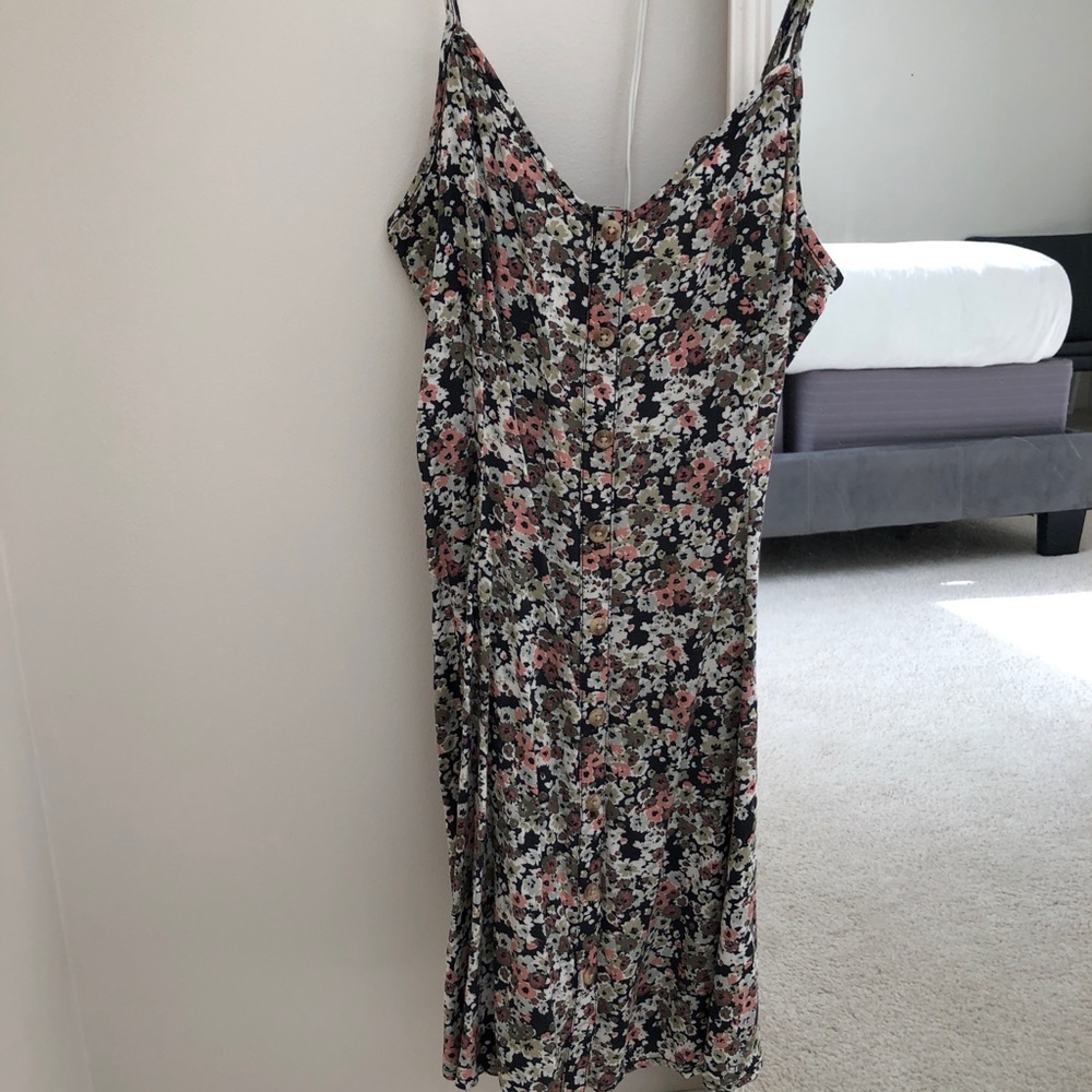Button down floral sun dress